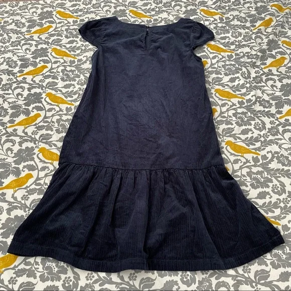 Anthropologie Maeve Navy Tessa Corduroy Flounce Dress EUC Size 2 - Picture 5 of 6
